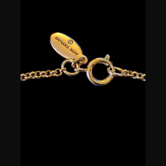 Ann Taylor Rose Gold Tone Geometric Textured Open Oval 18.25" Necklace - Picture 2 of 8